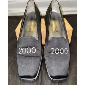 Ramon Tenza 2000 Black Square Toe Flats Shoes Women 9M Vintage